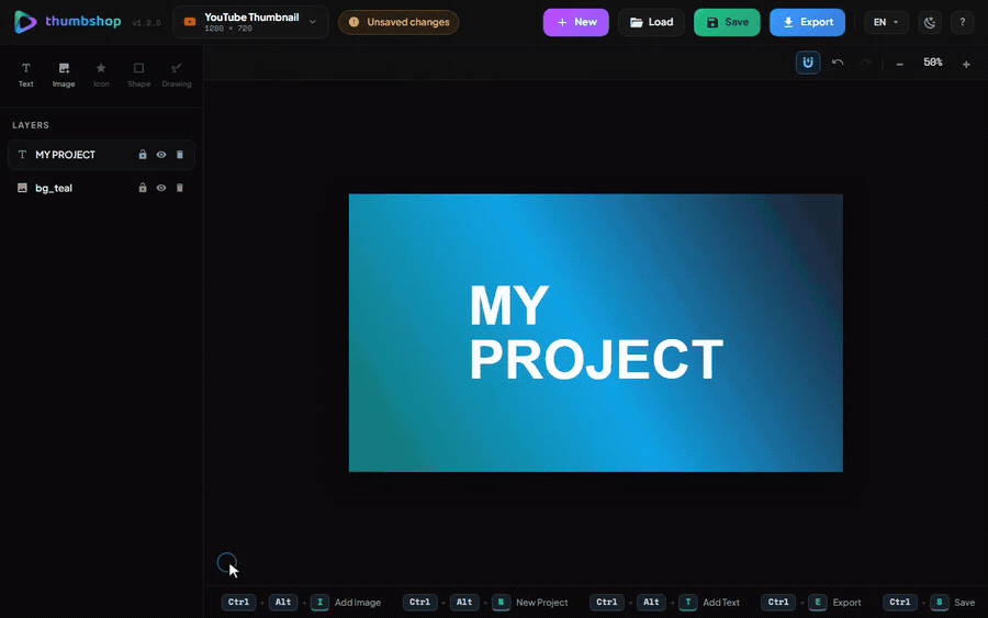 Save & Load your projects